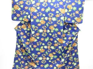 アンティーク　花丸紋様上代紬着物